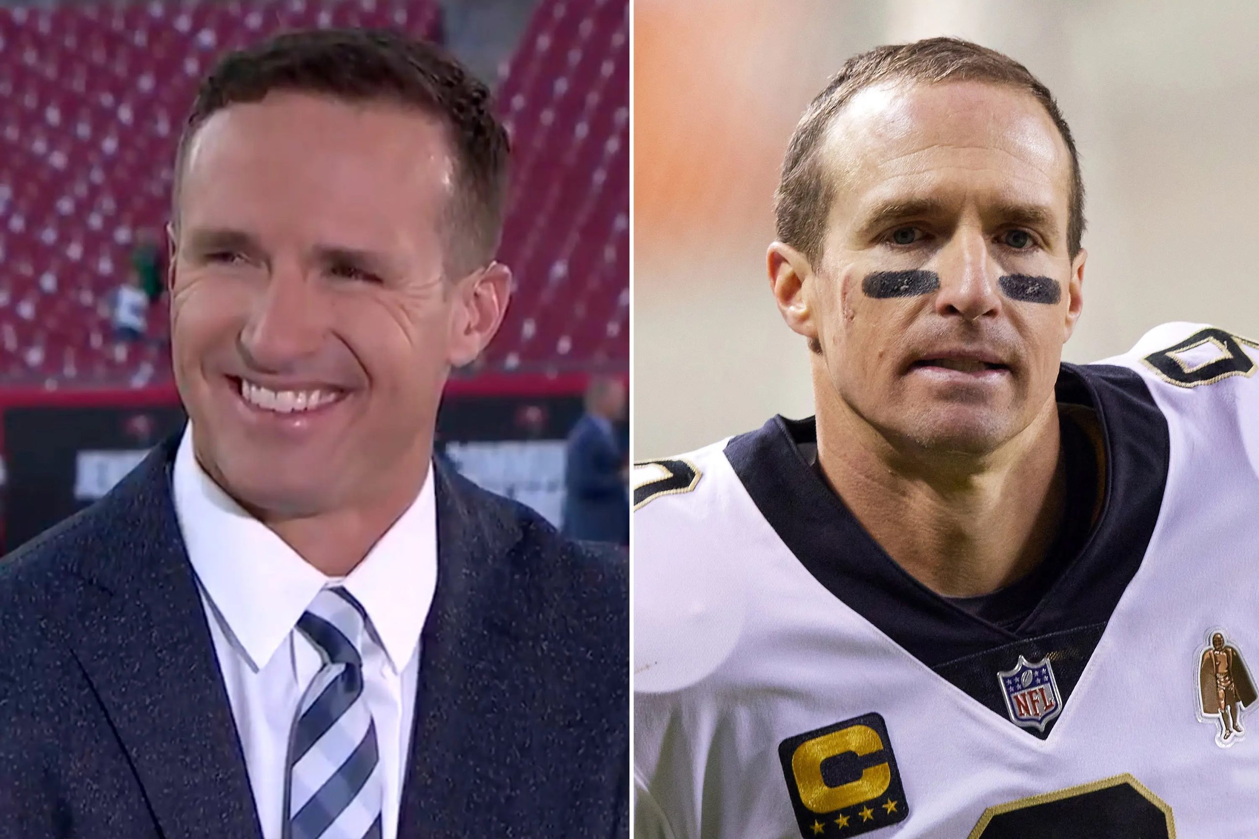 Drew brees makes his nbc debut, internet amazed by his new hair